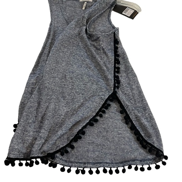 NWT Scotch & Soda Maison Scotch 100% Linen Scoop Neck Pom Pom Fringe Tank Top XS - Picture 6 of 16